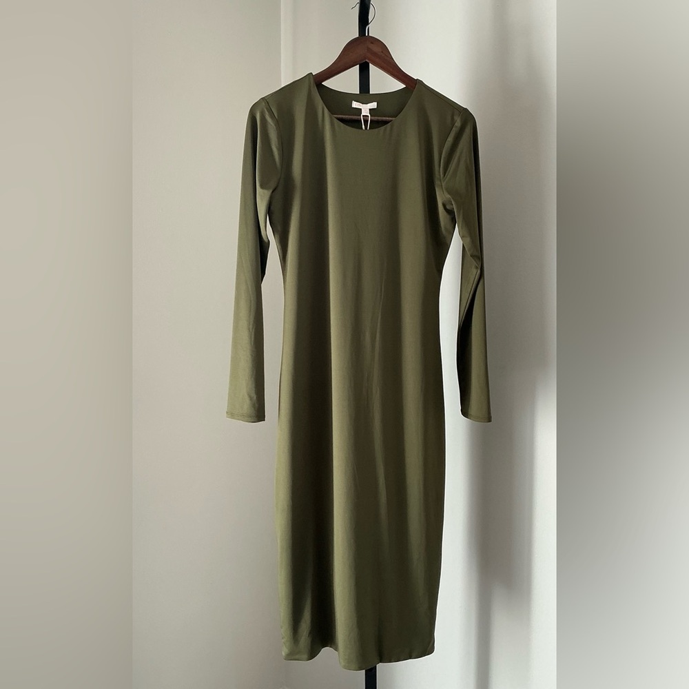 🆕 Gianni Bini |Elegant Olive Green Long Sleeve Dress